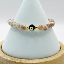 Load image into Gallery viewer, Stretchy Navy Evileye Beaded Bracelet 
