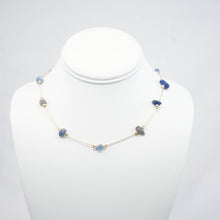 Load image into Gallery viewer, Handmade Necklace with Blue Natural Beads - 6 mm
