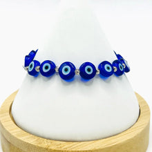 Load image into Gallery viewer, Flat Evil Eye Stone Bracelet: 4 Colors, Handmade in Turkey
