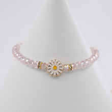 Load image into Gallery viewer, Crystal Beaded Bracelet with Daisy Charm - 7 Color Options
