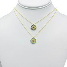 Load image into Gallery viewer, 925 Sterling Silver - Round Golden Plated Evileye Necklace
