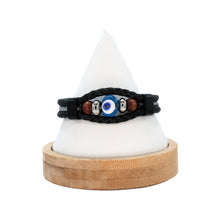 Load image into Gallery viewer, Leather Evil Eye Handmade Bracelets - Stylish Protection
