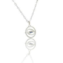 Load image into Gallery viewer, 925 Sterling Silver - Large Round Oval Evileye Necklace
