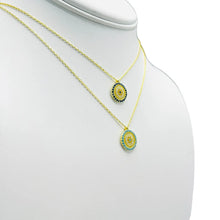 Load image into Gallery viewer, 925 Sterling Silver - Round Golden Plated Evileye Necklace
