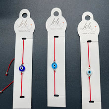 Load image into Gallery viewer, Adjustable XS Evileye String Bracelet: Minimalist Protection
