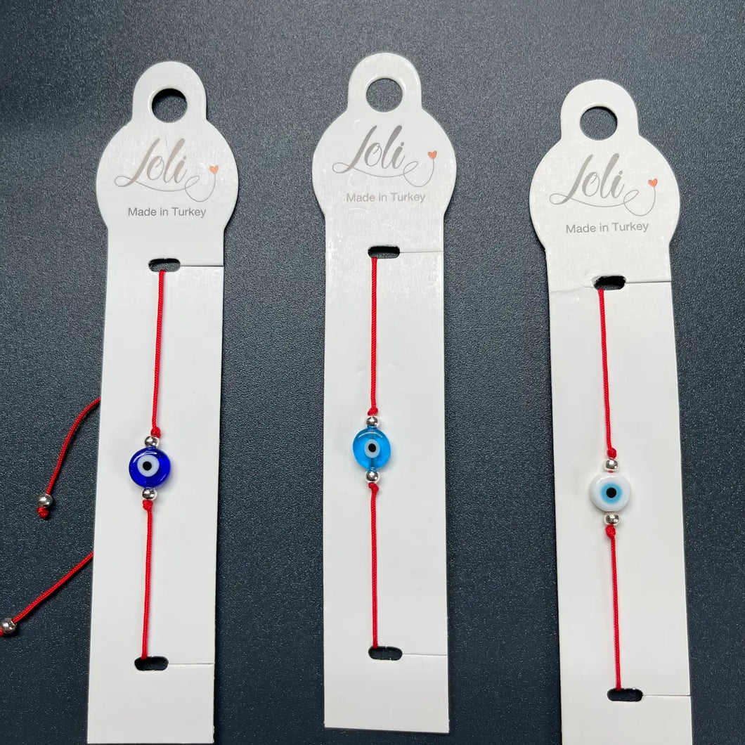 Adjustable XS Evileye String Bracelet: Minimalist Protection