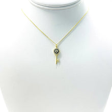 Load image into Gallery viewer, 925 Sterling Silver Key Evil Eye Necklace
