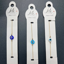 Load image into Gallery viewer, Adjustable XS Evileye String Bracelet: Minimalist Protection
