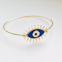 Load image into Gallery viewer, Colorful Evil Eye Bracelet: Rhodium/Gold Plated Metal
