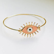 Load image into Gallery viewer, Colorful Evil Eye Bracelet: Rhodium/Gold Plated Metal
