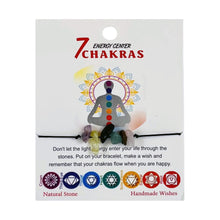 Load image into Gallery viewer, 7 Chakras Evil Eye Bracelet: Natural Stone, Handmade Wishes
