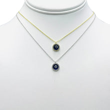 Load image into Gallery viewer, 925 Sterling Silver - Round Evileye Stoned Necklace
