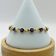 Load image into Gallery viewer, Lux Crystal Chain Evil Eye Bracelet - Silver - Gold Color 4.
