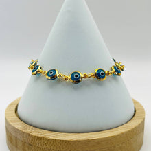 Load image into Gallery viewer, Lux Crystal Chain Evil Eye Bracelet - Silver - Gold Color 4.
