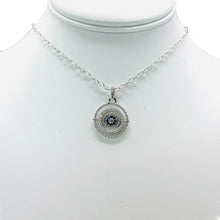 Load image into Gallery viewer, 925 Sterling Silver - Large Round Oval Evileye Necklace
