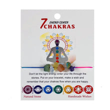 Load image into Gallery viewer, 7 Chakras Evil Eye Bracelet: Natural Stone, Handmade Wishes
