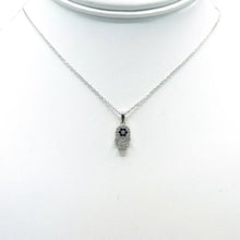 Load image into Gallery viewer, 925 Sterling Silver Double Side JZ S Hamsa Evil Eye Necklace
