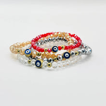 Load image into Gallery viewer, Stretchy Evil Eye Beaded Bracelet: Timeless Protection
