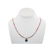 Load image into Gallery viewer, Blue Evil Eye Beaded Necklace: Embrace Protection and Style
