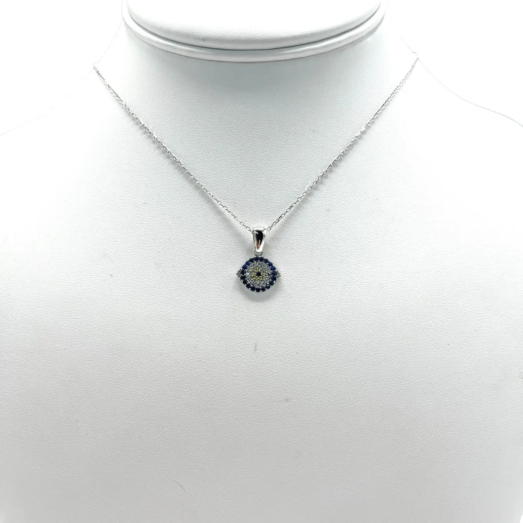 925 Sterling Silver - Classic Silver Evileye Necklace