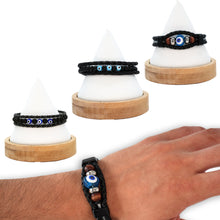 Load image into Gallery viewer, Leather Evil Eye Handmade Bracelets - Stylish Protection
