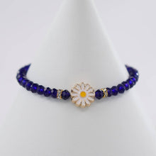 Load image into Gallery viewer, Crystal Beaded Bracelet with Daisy Charm - 7 Color Options
