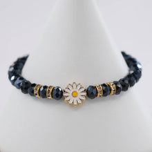 Load image into Gallery viewer, Crystal Beaded Bracelet with Daisy Charm - 7 Color Options
