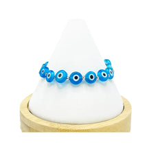 Load image into Gallery viewer, Flat Evil Eye Stone Bracelet: 4 Colors, Handmade in Turkey
