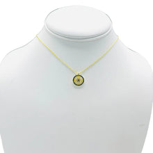 Load image into Gallery viewer, 925 Sterling Silver - Round Golden Plated Evileye Necklace
