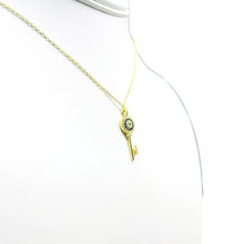 Load image into Gallery viewer, 925 Sterling Silver Key Evil Eye Necklace
