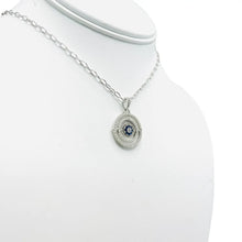 Load image into Gallery viewer, 925 Sterling Silver - Large Round Oval Evileye Necklace
