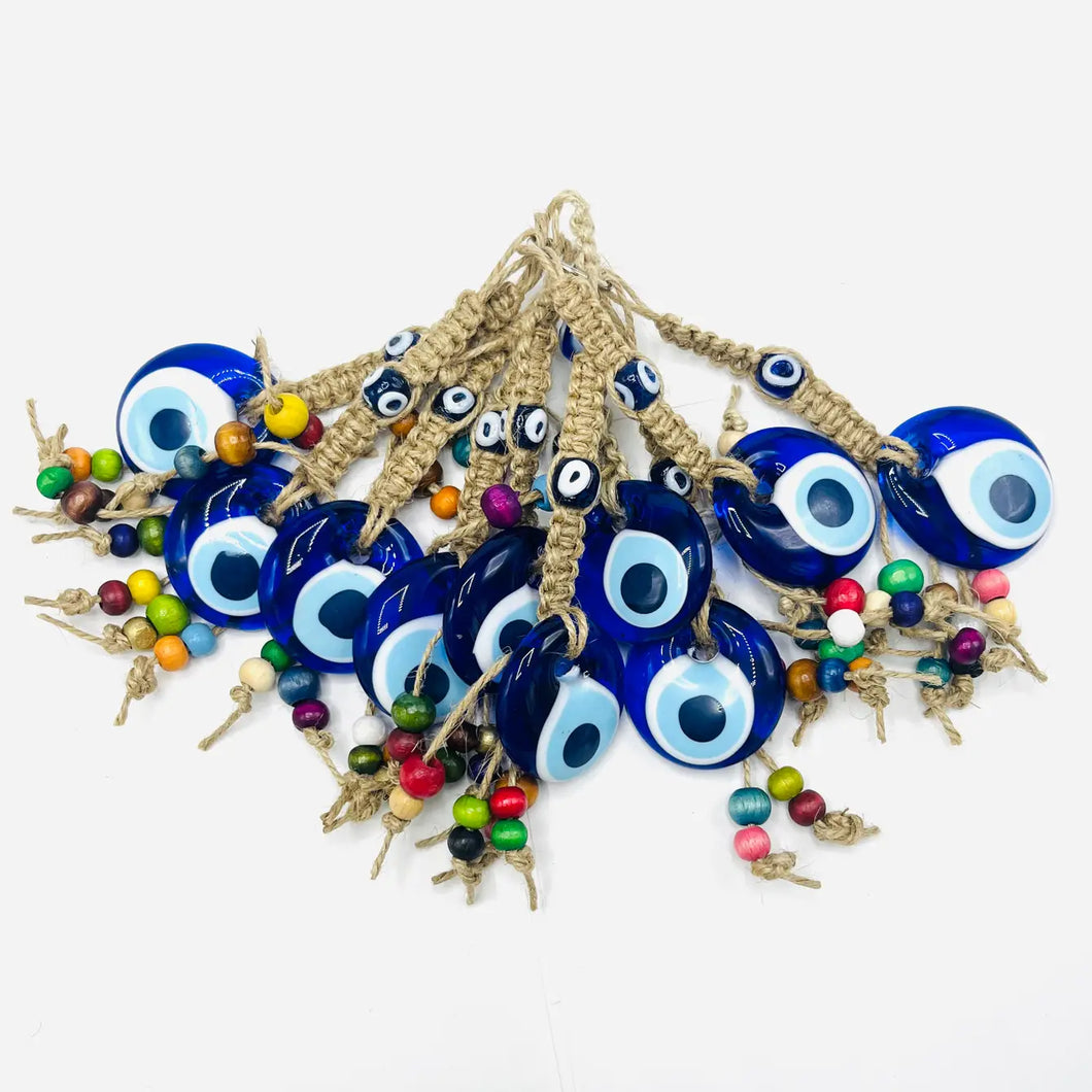 Small Evil Eye Rope Hanging Decor: Handmade Charm