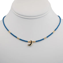 Load image into Gallery viewer, Celestial Moon Pendant Beaded Necklace: Elegant and Mystical
