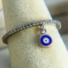 Load image into Gallery viewer, 925 Sterling Silver Evil Eye Stone Ring
