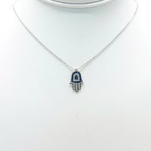 Load image into Gallery viewer, 925 Sterling Silver Gold Plated Hamsa Evil Eye Necklace
