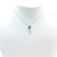 Load image into Gallery viewer, 925 Sterling Silver Key Evil Eye Necklace
