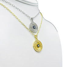 Load image into Gallery viewer, 925 Sterling Silver - Large Round Oval Evileye Necklace
