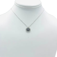 Load image into Gallery viewer, 925 Sterling Silver - Round Navy Evileye Necklace
