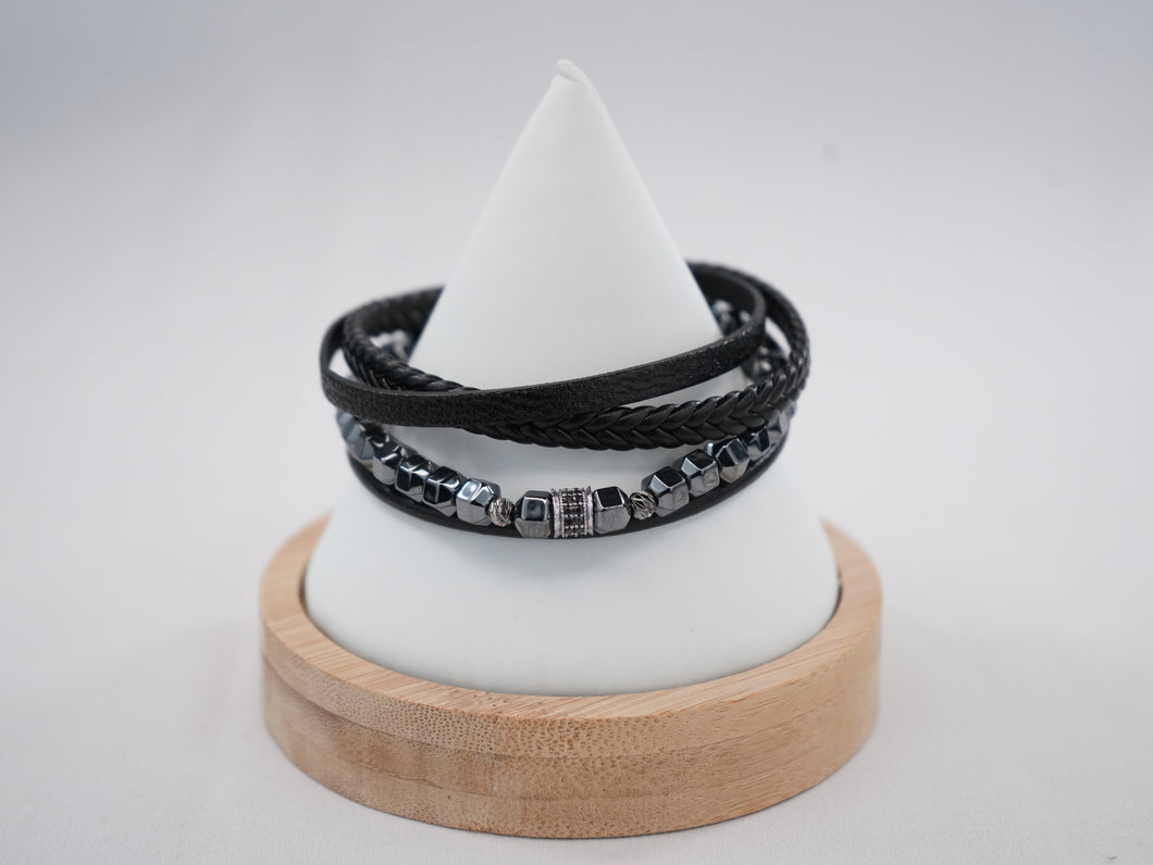 Crafted Braided Leather Mens Bracelet: Perfect Gift for Him