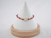 Load image into Gallery viewer, Crystal Beaded Bracelet with Daisy Charm - 8 Color Options 
