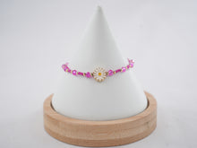 Load image into Gallery viewer, Crystal Beaded Bracelet with Daisy Charm - 8 Color Options 
