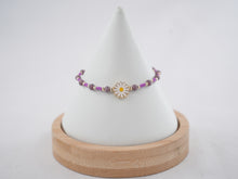 Load image into Gallery viewer, Crystal Beaded Bracelet with Daisy Charm - 8 Color Options 
