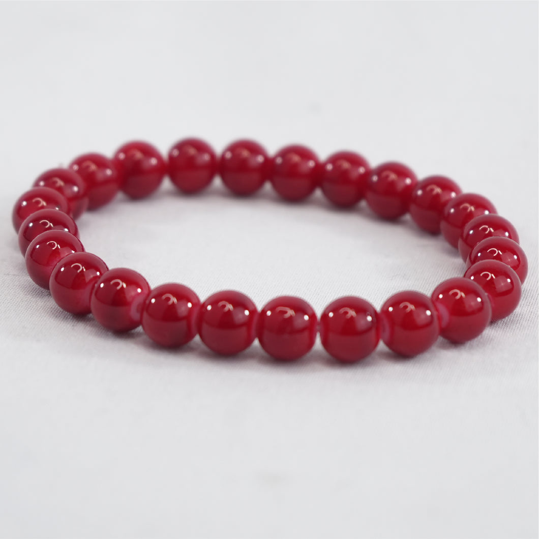 Red-Blue Beaded Stretchy Bracelet: Elegant and Versatile