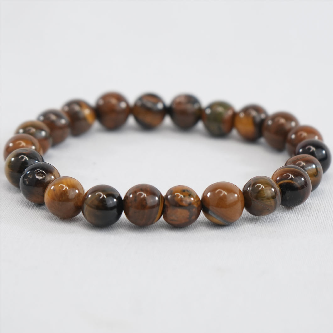 Tiger Eye Natural Stone Stretchy Men’s Bracelet: Elegance