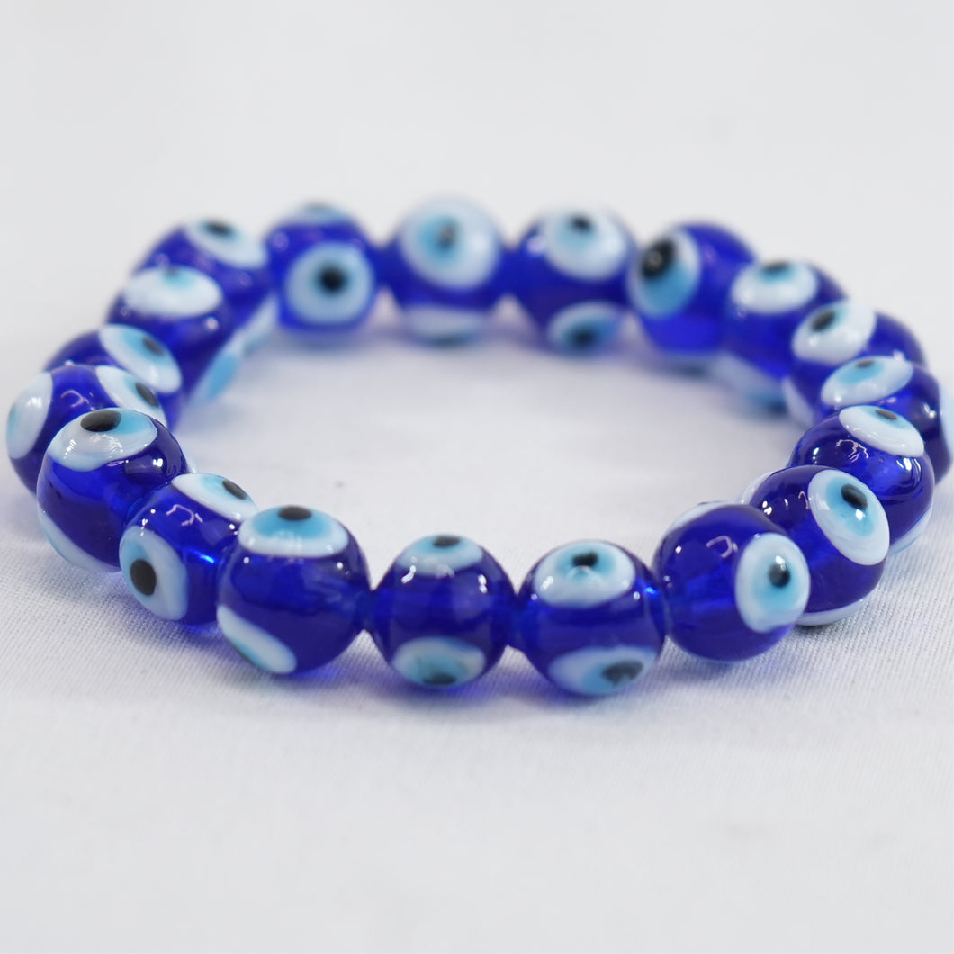 Elegant Glass Evil Eye Stretch Bracelet: Classic Protection