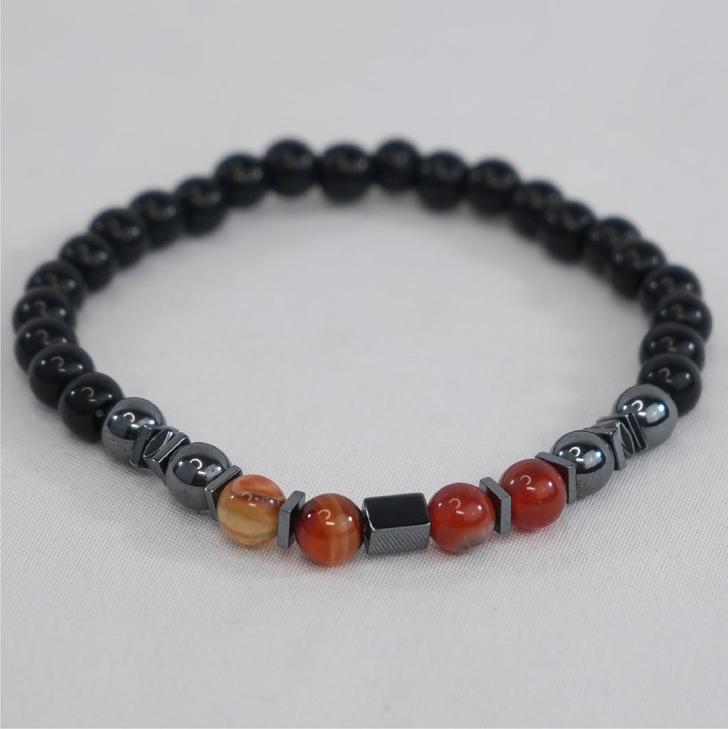 Hematite Stretchy Beaded Bracelet: Modern Strength