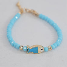 Load image into Gallery viewer, Crystal Beaded Fish with Adjustable Chain- 11 Color Options 
