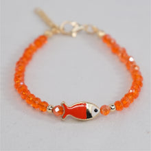 Load image into Gallery viewer, Crystal Beaded Fish with Adjustable Chain- 11 Color Options 
