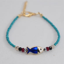 Load image into Gallery viewer, Crystal Beaded Fish with Adjustable Chain- 11 Color Options 
