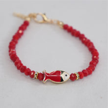 Load image into Gallery viewer, Crystal Beaded Fish with Adjustable Chain- 11 Color Options 
